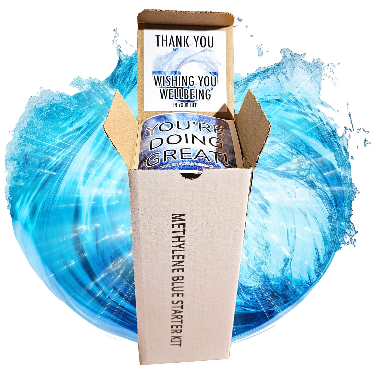 Methylene Blue Starter Kit – 1 x 50ml bottle with dropper, gift box, and info card – cellular energy supplement