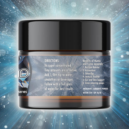 Right side of Black Diamond jar displaying usage directions and serving suggestions.