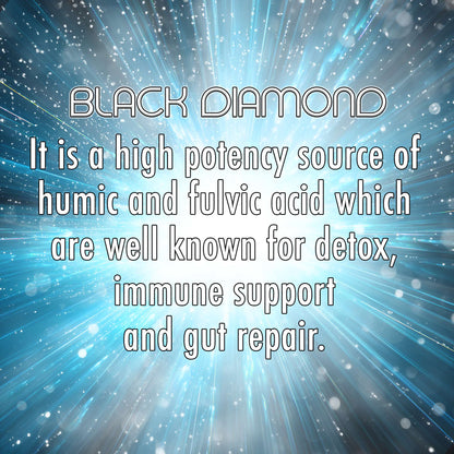 Benefits of Black Diamond – supports natural detox, immune system, gut health, and skin vitality.