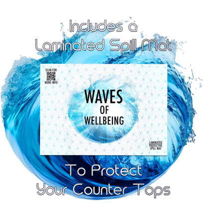 Starter kit includes a laminated spill mat to protect your counter tops – Waves of Wellbeing