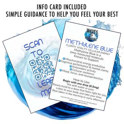 Methylene Blue 50ml product insert – dosage, safety, and instructions card.