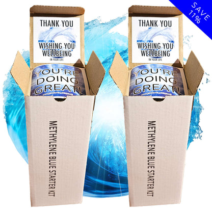 Methylene Blue Starter Kit – 2 x 50ml bottles – mitochondria support and cognitive enhancement with gift packaging