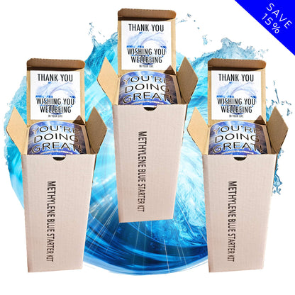 Methylene Blue Starter Kit – 3 x 50ml bottles – premium brain and body support with gift boxes