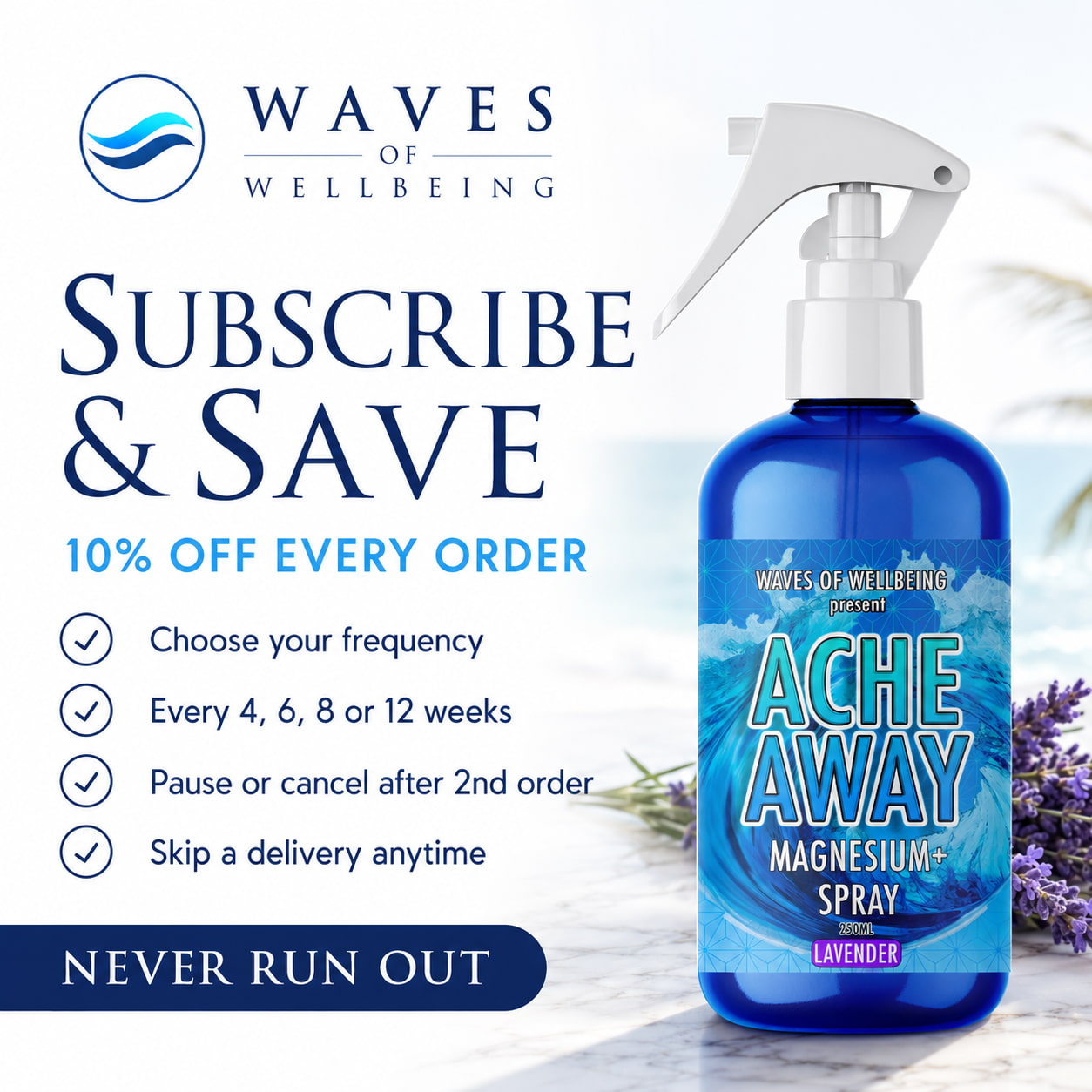 Ache Away Lavender Subscribe and Save 10 percent off flexible delivery