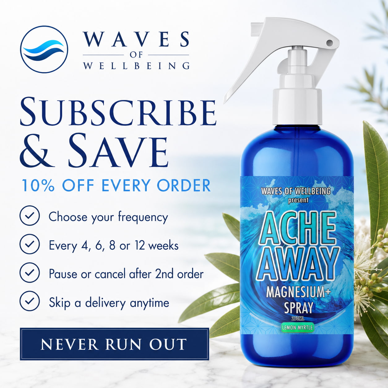 Ache Away Lemon Myrtle Subscribe and Save 10 percent off flexible delivery