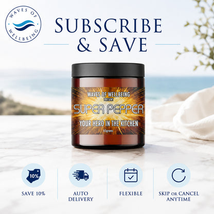 Waves of Wellbeing Super Pepper Subscribe & Save — save 10%, auto delivery, flexible scheduling, skip or cancel anytime